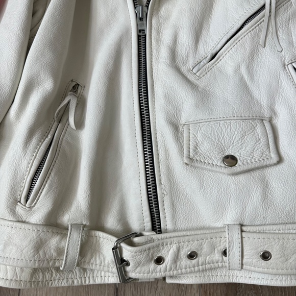 FIRST Genuine Leather White Leather Jacket Men’s Large - Picture 9 of 16